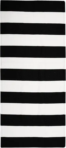 Miniatura 8 de IOHOUZE Alfombra a Rayas Blanco y Negro - 2x4.3 Tapetes para Puerta Delantera Exterior, Alfombra Lavable para Decoración de Porche Delantero, negro