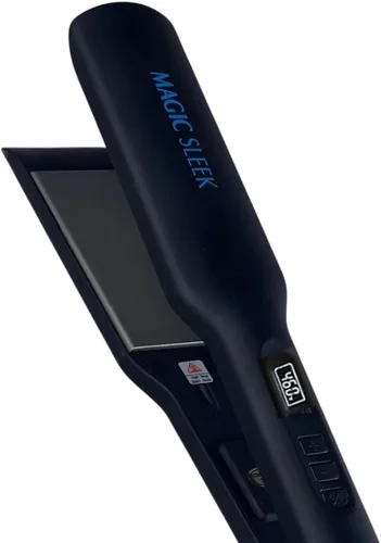 Magic Sleek - Plancha de titanio profesional de 1.75 pulgadas, alisadora de pelo, temperatura de peinado de 460°, todo tipo de cabello, pantalla