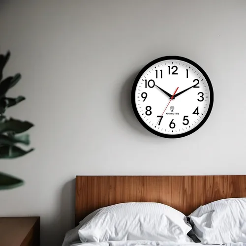 Miniatura 6 de DAXSMY Atomic - Reloj de pared analógico de 10 pulgadas, funciona con pilas, moderno, decorativo, para sala de estar, cocina, oficina, dormitorio