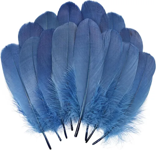 Miniatura 11 de THARAHT 120 plumas de ganso azul aguamarina naturales a granel de 6-8 pulgadas 5.9-7.9 in para manualidades, bricolaje, cosplay, boda, fiesta