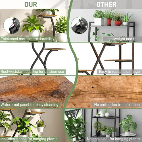 Miniatura 6 de Soporte para plantas de interior de 63 pulgadas con luces de crecimiento, estante para plantas de interior de 10 niveles, estante de plantas