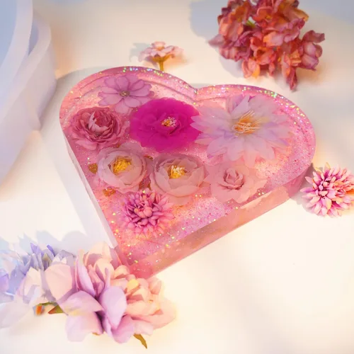 Miniatura 3 de Moldes de resina de corazón, molde de silicona de corazón grande de 8.6 pulgadas y 7.2 pulgadas, molde de resina epoxi grande para preservación