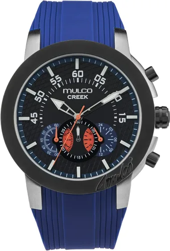 Miniatura 42 de MULCO Relojes para hombre - Creek, caja de acero inoxidable con correa de silicona para la muñeca, movimiento multifuncional de cuarzo, pantalla