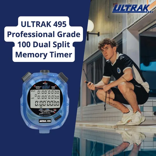 Miniatura 2 de Ultrak 495 Cronómetro – Cronómetro digital profesional azul de 100 vueltas, cronómetro de intervalos con cuenta regresiva, reloj deportivo