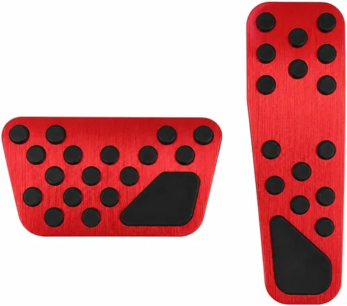 Miniatura 20 de Cubiertas de pedal de acelerador de gas de aleación de aluminio, accesorios interiores antideslizantes sin perforación, pedal de freno Pastillas