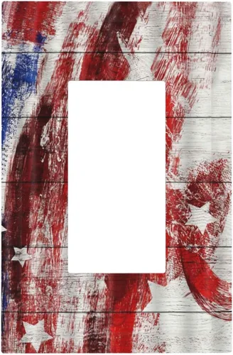 Miniatura 90 de Cubiertas decorativas para placa de interruptor, bandera estadounidense, receptáculo de 1 banda, placa de pared dúplex, cubierta de interruptor