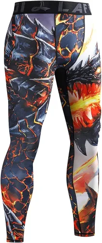 Miniatura 3 de LAFROI Mallas de compresión de secado rápido para hombre, leggings de cintura YSK08
