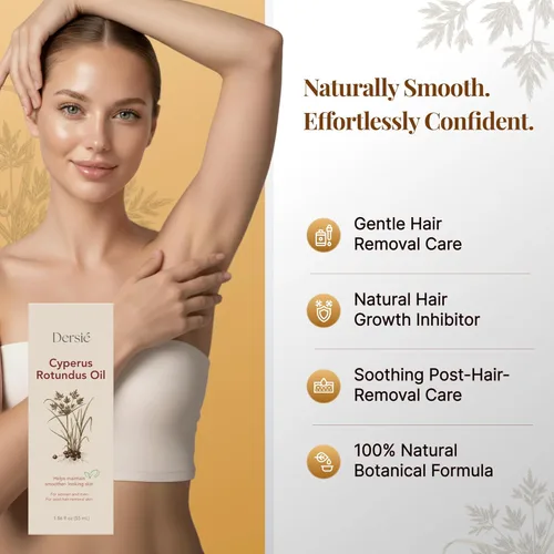 Miniatura 3 de Dersie Aceite Cyperus Rotundus: Aceite Cyperus Rotundus para depilación – Inhibidor natural del crecimiento del cabello para la reducción del vello
