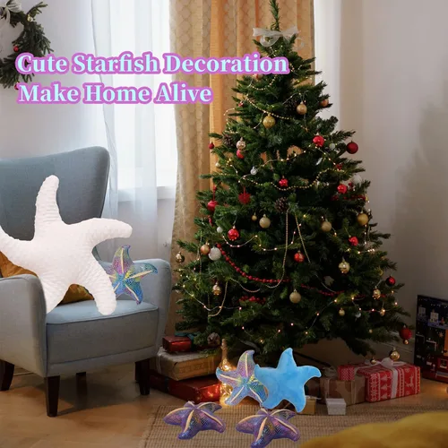 Miniatura 7 de Juguete de peluche de estrella de mar, animales marinos, animales marinos, linda decoración de habitación de playa y océano costero
