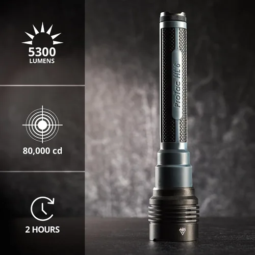 Miniatura 2 de Streamlight 88132 ProTac HL 6 Linterna recargable de 5,300 lúmenes, 80,000 candela, con cable Y USB-C y cordón de muñeca, color negro