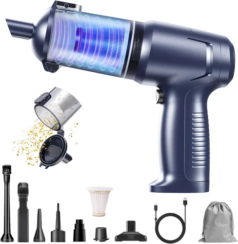 Miniatura 10 de HAUSMEISTER Airflex Go - Aspiradora inalámbrica para automóvil de 16000 Pa, aspiradora de mano 4 en 1 con plumero e inflador, mini aspiradora