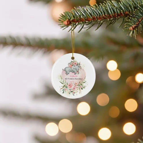 Miniatura 7 de Adorno personalizado para bebé 2025 elefante, ornamentos grandes para árbol de Navidad, adorno de Navidad de elefante bebé, regalo personalizado