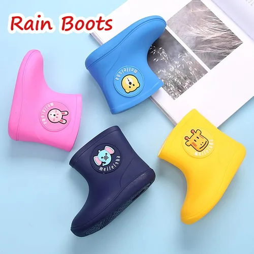 Miniatura 2 de Botas de lluvia impermeables para bebés bebés niños y niñas de PVC lindas botas de lluvia impermeables antideslizantes