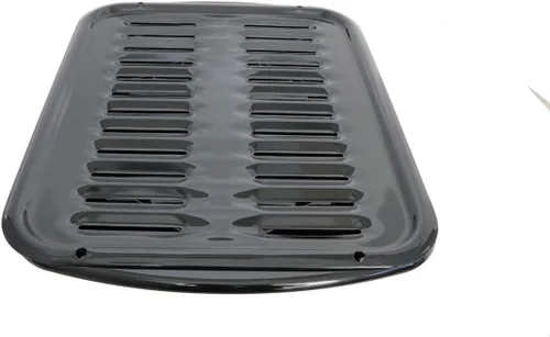 Miniatura 2 de Sartén antiadherente de porcelana y parrilla para Whirlpool 4396923 y GE WB48X10056, 2 piezas de acero al carbono recubierto de porcelana negra.