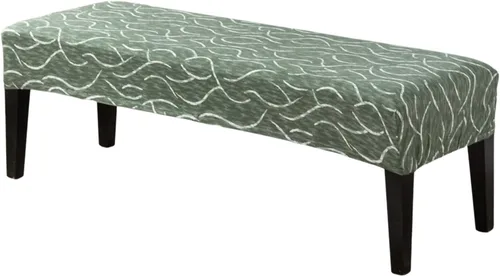 Miniatura 13 de CRFATOP Funda de cojín rectangular estampada para banco de comedor, elástica, extraíble y lavable, protector de banco tapizado para comedor, sala