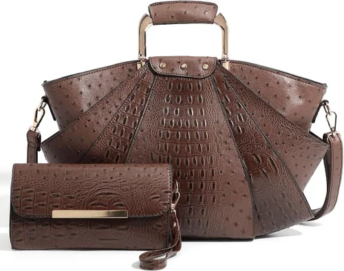 Miniatura 13 de Bolso de Mujer de Gran Capacidad de Cuero Cartera de Diseñador de Moda con Asa Superior de Metal Bolsos de Mano para Mujer Bandolera Bolsos Grandes