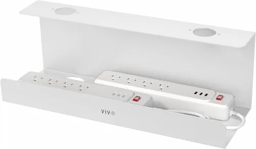 Miniatura 12 de VIVO - Bandeja de gestión de cables para debajo del escritorio de 17 pulgadas, soporte para extensión de alimentación, organizador de cables