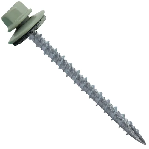 Miniatura 43 de 10 tornillos para techos de metal gris ABC de 2-1/2 pulgadas, cabezal de arandela hexagonal, arranque automático/roscado, arandela EPDM. 1 bolsa