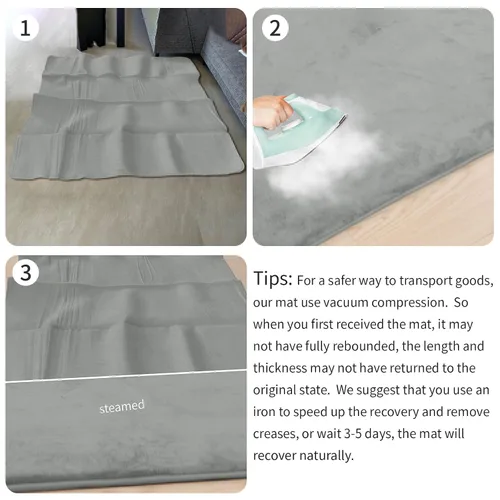 Miniatura 9 de Huloo Sleep Alfombra de Juego para Bebés para Piso, Espesor de 1.3" de Espuma Elástica, Alfombra de 1.27m×1.27m para Tiempo de Barriga, Terciopelo