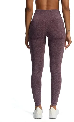 Miniatura 4 de Aoxjox Leggings de entrenamiento sin costuras para mujer, con contorno de sonrisa, cintura alta, pantalones de yoga para gimnasio