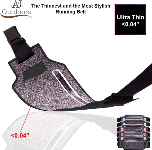 Miniatura 2 de Cinturón de dinero súper delgado resistente al agua, cinturón para correr para mujeres y hombres, cinturón de teléfono expandible para guardar