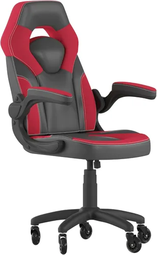Miniatura 12 de Flash Furniture X10 - Silla de juegos de carreras, oficina, computadora, silla ajustable con brazos abatibles y ruedas de rodillo transparentes, Azul
