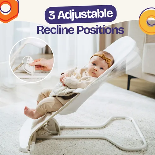 Miniatura 7 de ComfyBumpy Asiento Ergonómico Rebotador para Bebé - Estuche de Transporte de Viaje Adicional - Silla Rebotadora Segura y Portátil con Posiciones