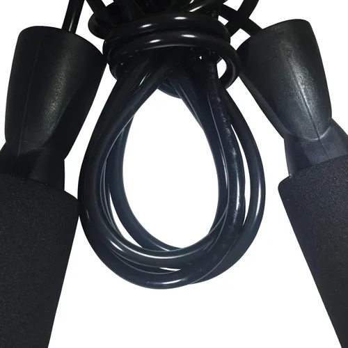 Miniatura 5 de Cuerda de saltar ajustable negra, duradera y fácil de ajustar para hombres, mujeres, niños de todas las alturas y niveles de habilidad