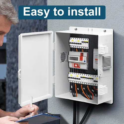 Miniatura 3 de Namunanee - Caja de conexiones eléctricas para exterior, recinto resistente al agua de ABS con panel de montaje interno y tapa con bisagras, 9.2" H