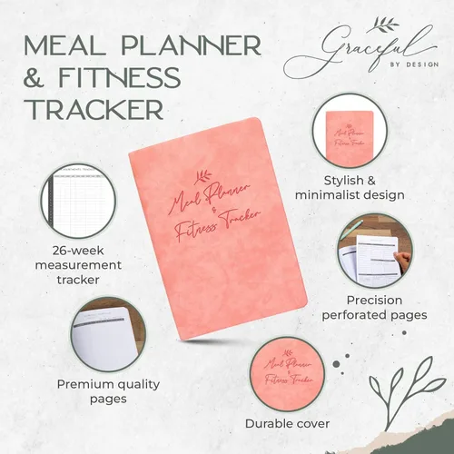 Miniatura 2 de Graceful by Design Planificador de comidas y rastreador de actividad física – Planifica entrenamientos en nuestro diario de fitness para mujeres