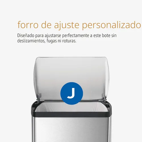Miniatura 7 de Simplehuman - Cubo de basura rectangular para cocina de 38 litros / 10 galones, con pedal, de acero inoxidable cepillado