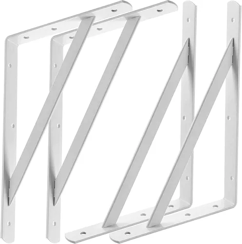 Miniatura 10 de STARVAST Paquete de 4 soportes de estante resistentes de 11.8 x 7.5 pulgadas, estantes flotantes negros triangulares, ángulo de 90 grados, soporte