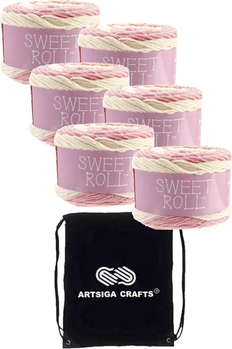 Miniatura 12 de Premier Yarns Sweet Roll Black Pepper Swirl 1047-10 (3 madejas, el mismo lote de tinte) hilo acrílico mediano #4 para ganchillo y tejer con bolsa