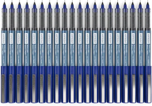 Miniatura 3 de ARTEZA Plumas de rodillo de punta fina, juego de 20 bolígrafos de tinta líquida azul, punta de aguja extrafina de 0.5 mm (0.020 in), para hacer
