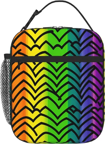 Lonchera con aislamiento para mujer, bolsa de almuerzo con diseño de arco iris y orgullo gay para el trabajo, picnic, portátil