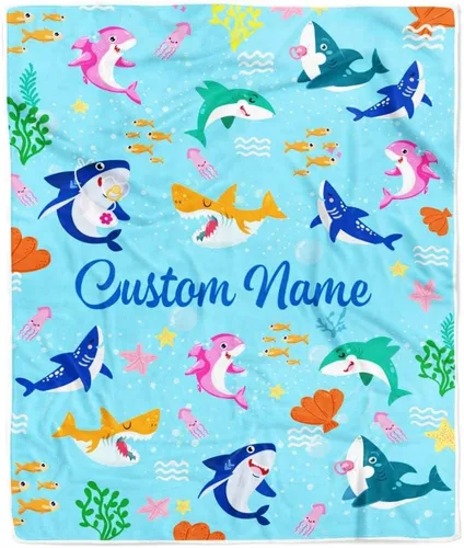 Miniatura 20 de Manta personalizada con nombre de tortuga para bebé, niño, niña, mar, recién nacido, hijo, hija, nieta, sobrina, cumpleaños, Navidad, manta de forro