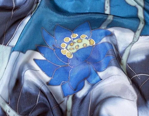Miniatura 4 de Women's 100% Mulberry Silk Scarf Long Hand Painted Floral