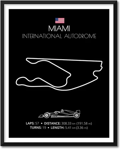 Miniatura 25 de Custom Car Posters Póster hecho a mano compatible con Autodromo Enzo e Dino Ferrari (Imola, Italia), póster de pista de carreras diseñado