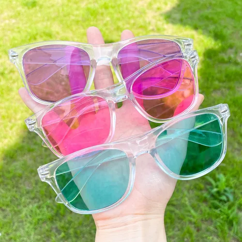 Miniatura 148 de Suministros para regalos de fiesta de colores neón Paquete de 8 gafas de sol unisex