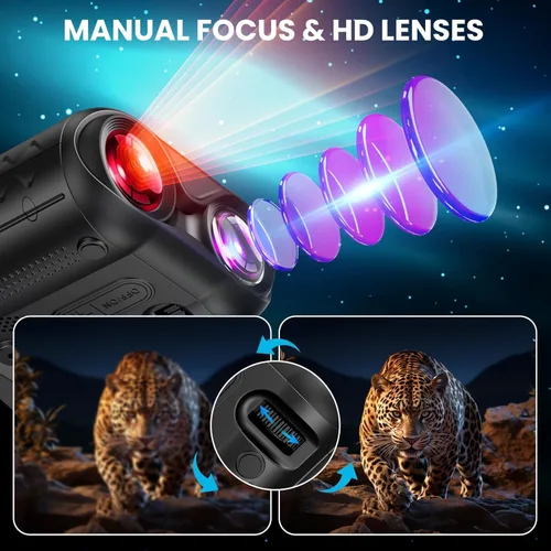 Miniatura 5 de WARMTUYO Gafas de visión nocturna 4K, binoculares de visión nocturna HD de 3.0 pulgadas, visión nocturna infrarroja portátil de 9 niveles, zoom