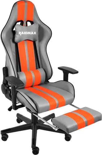Miniatura 9 de Raidmax Superior DK905 - Sillas de juegos para computadora de auto de carreras, reposabrazos ajustable 3D, almohadas de cabeza y madera, base