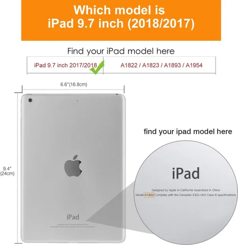 Miniatura 2 de Funda giratoria para iPad 6ª 5ª generación de 9.7 pulgadas, modelo 2018/2017, piel sintética ligera, con soporte protector giratorio de 360 grados