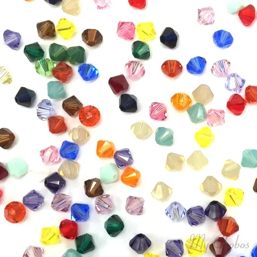 50 cuentas de cristal Swarovski 5328 de 0.236 pulgadas (0.236 in) con diamantes de imitación de bisonería, marcado de joyería, varios colores de