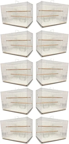 Miniatura 7 de Lote de diez aviarios criador de agapornis, pinzón, periquito, pinzón con puertas laterales de caja de anidación de 20 x 14 x 14 pulgadas de alto