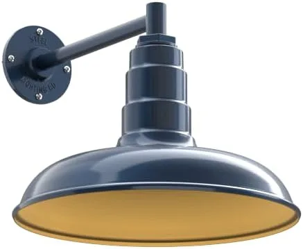 Miniatura 71 de Steel Lighting Co. Topanga - Luz de granero Montaje en pared al aire libre Domo de 14 pulgadas Cuello de cisne de 11 pulgadas Luz de garaje