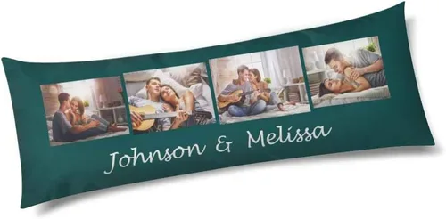 Miniatura 6 de InterestPrint Funda de almohada corporal personalizada de 21 x 60 pulgadas, con nombre de imagen, imagen, texto, funda de almohada corporal para N.º
