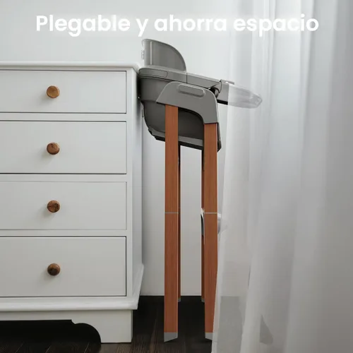 Miniatura 5 de Fodoss Silla alta convertible para bebé con bandeja desmontable, silla alta plegable para comer con cojín grueso, silla para Comer de Bebe Gris