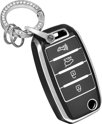 OFFCURVE - Funda para llavero Kia con llavero, Estuche especial para llavero Kia para Kia Rio Optima Soul Sportage Sorento Carens, Accesorios para
