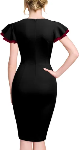 Miniatura 2 de Miusol Vestido de noche vintage con cuello en V profundo para mujer
