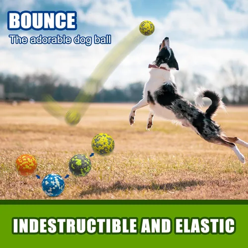 Miniatura 5 de Mankoda Pelotas para Perros, Pelotas de Tenis Indestructibles para Perros, 2.5 Pulgadas Juguetes Duraderos y Saltarines para Perros